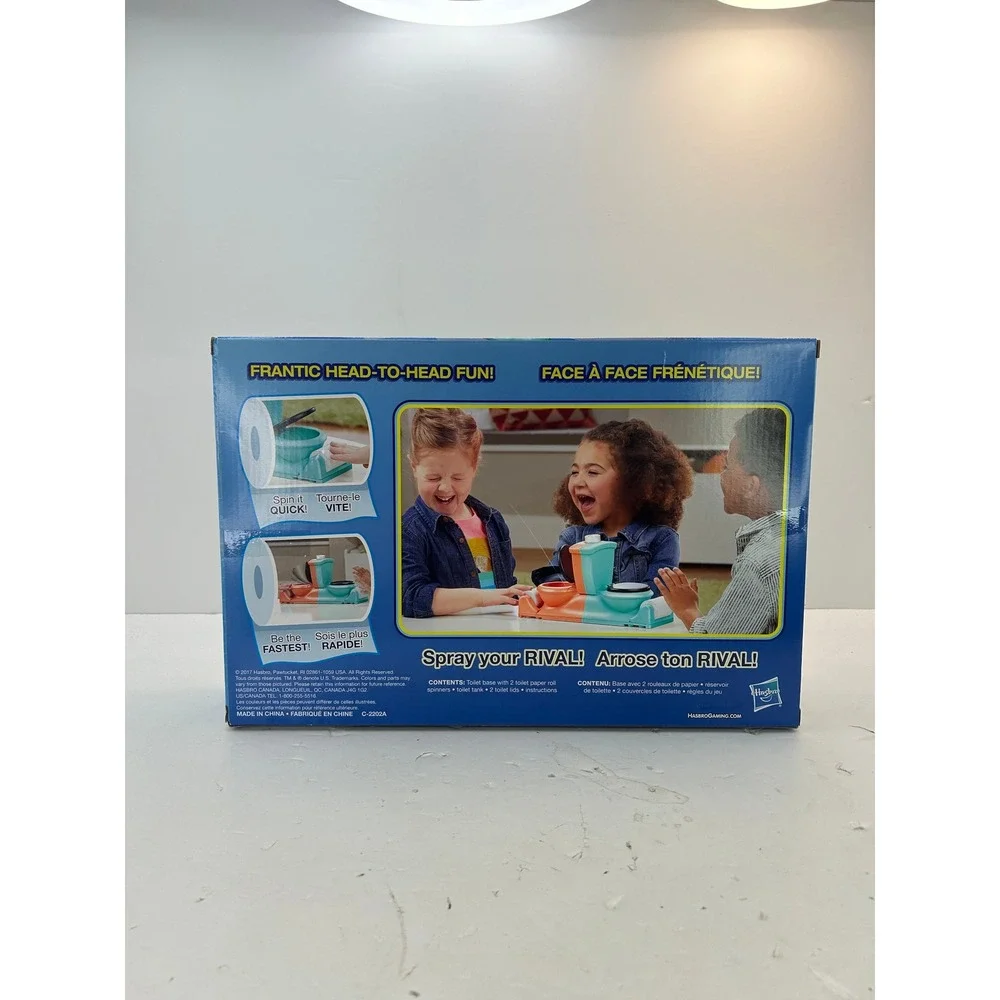 Hasbro Toilet Trouble Flushdown Game Kids OS Blue